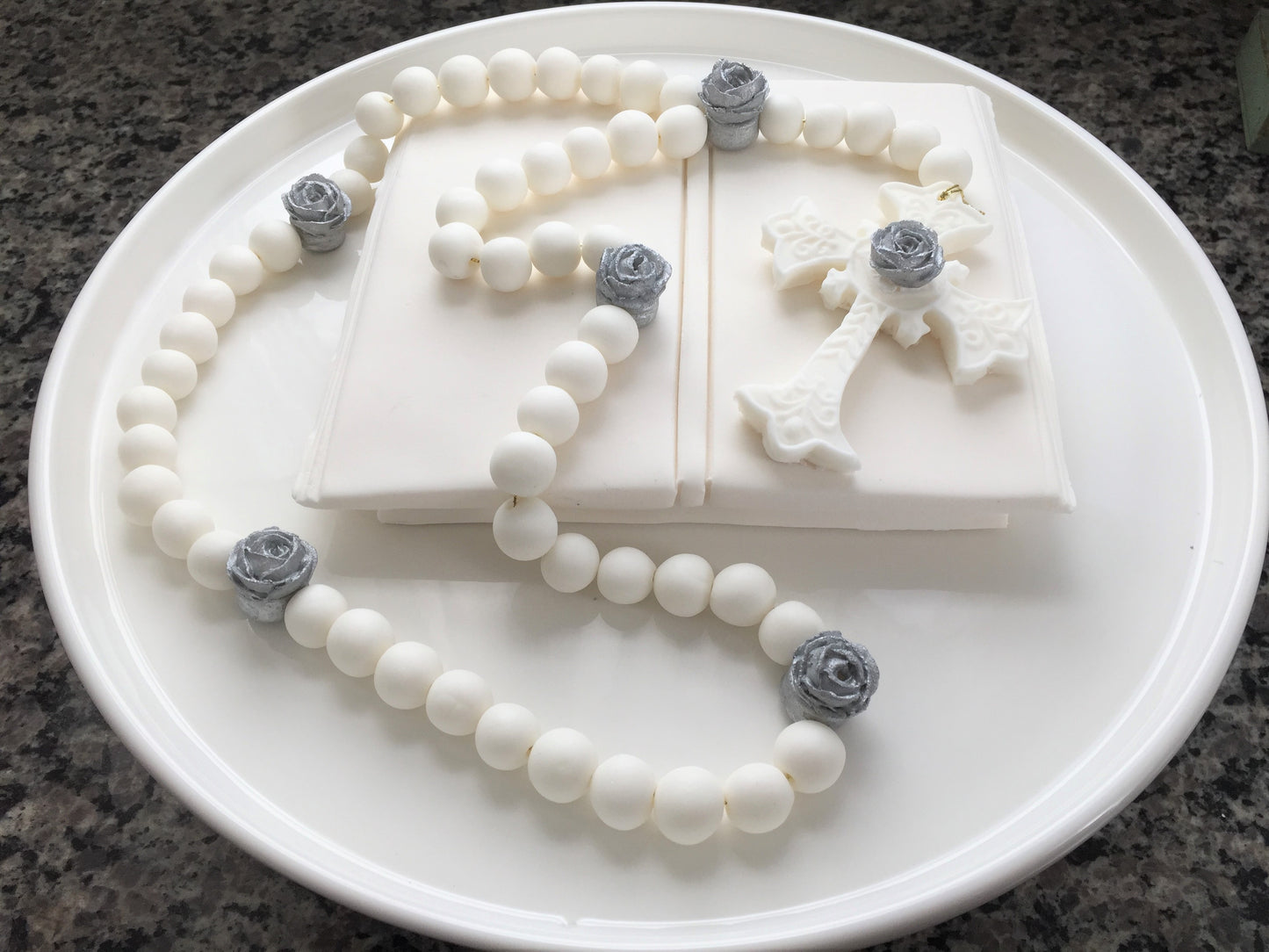 Fondant Rosary Cake Topper Decoration
