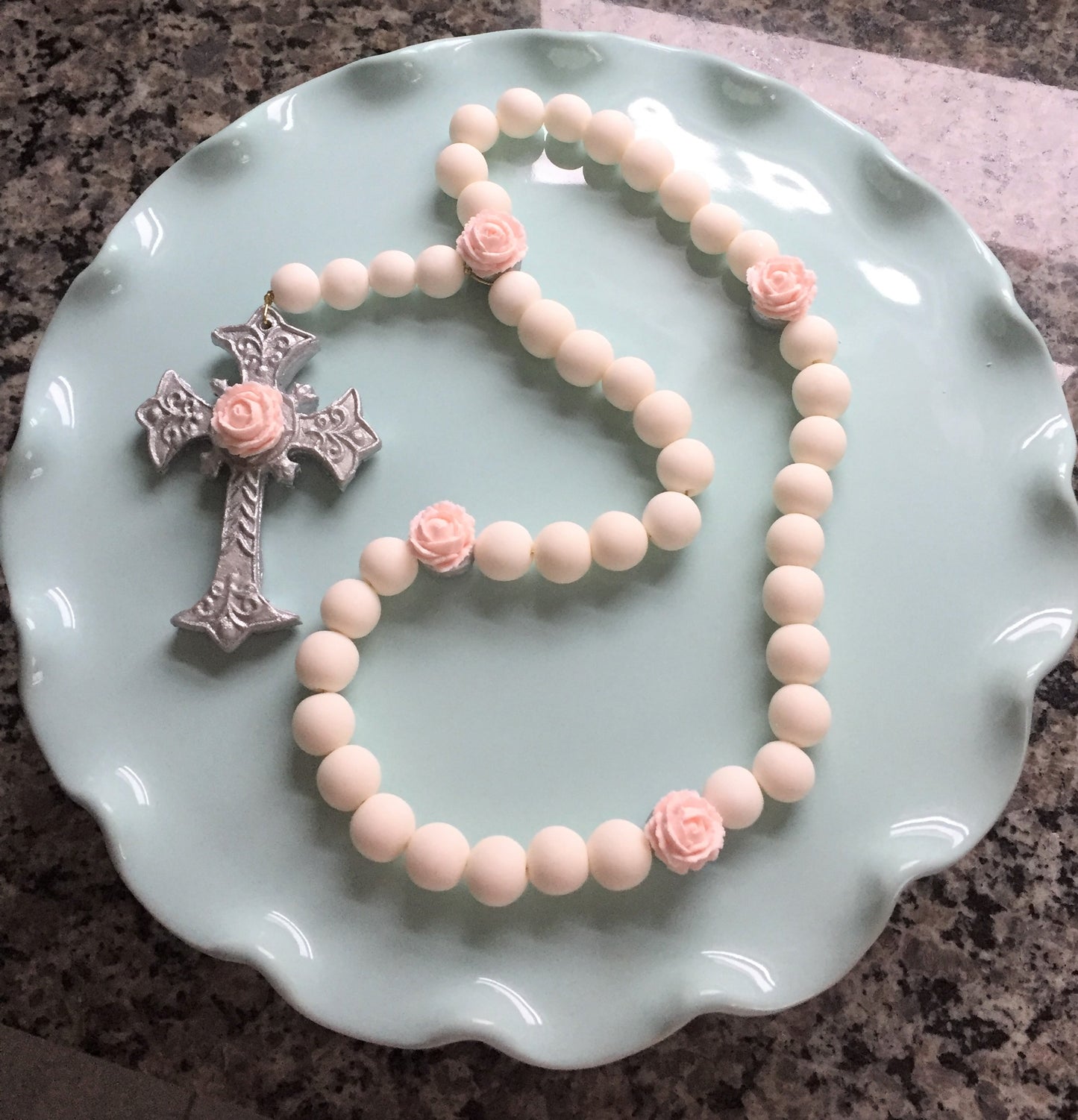 Fondant Rosary Cake Topper Decoration