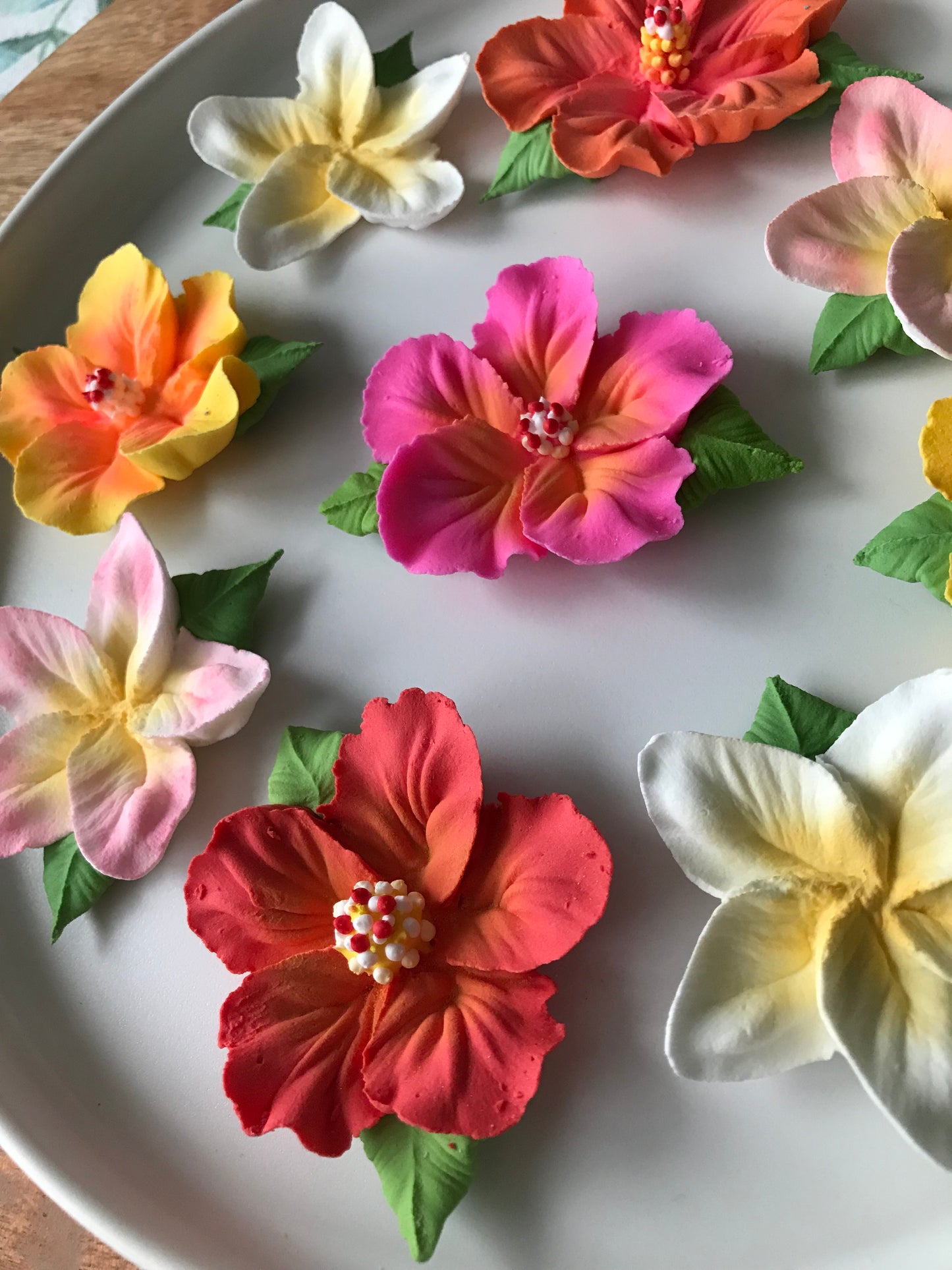 Royal Icing Island Hibiscus and Plumeria Flowers