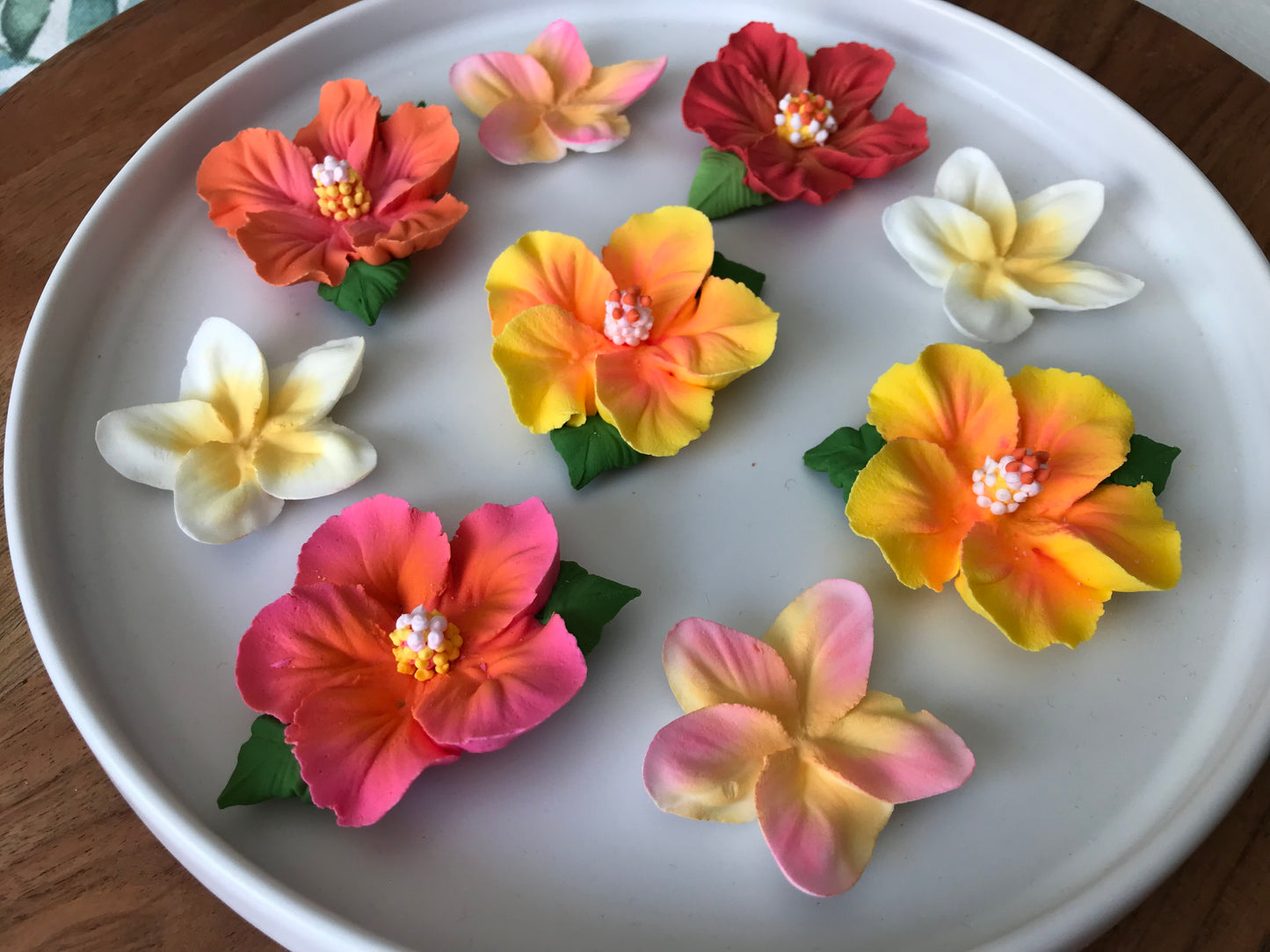 Royal Icing Island Hibiscus and Plumeria Flowers