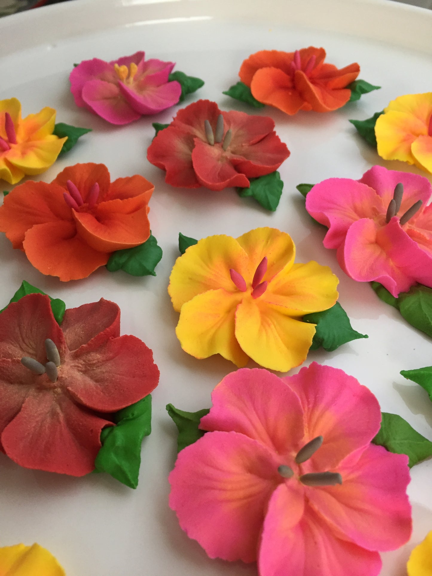 Royal Icing Bright Summer Hibiscus Flowers