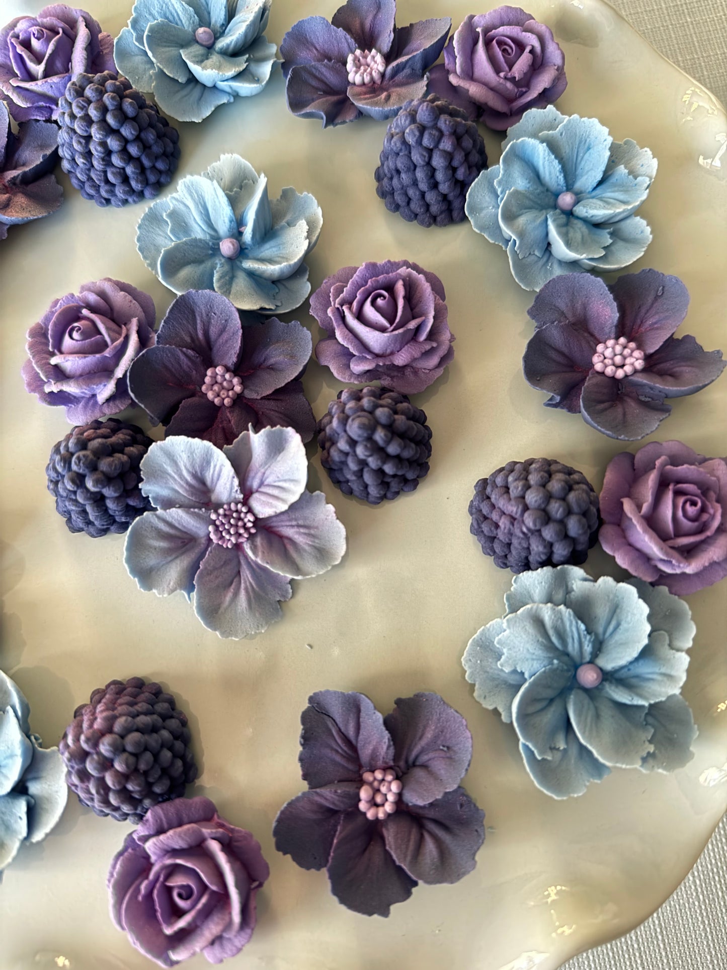 Royal Icing Purple and Blue Florals with Berries Kit