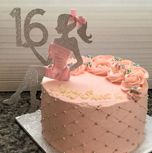 Silhouette Woman Cake Topper