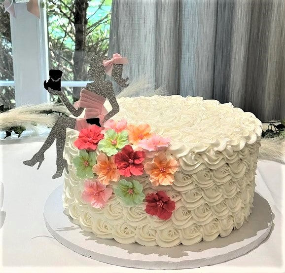 Silhouette Woman Cake Topper