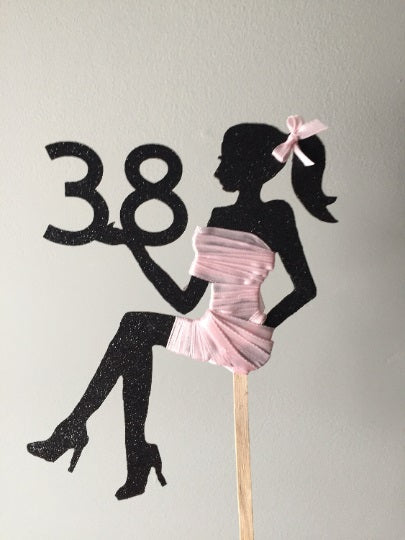 Silhouette Woman Cake Topper